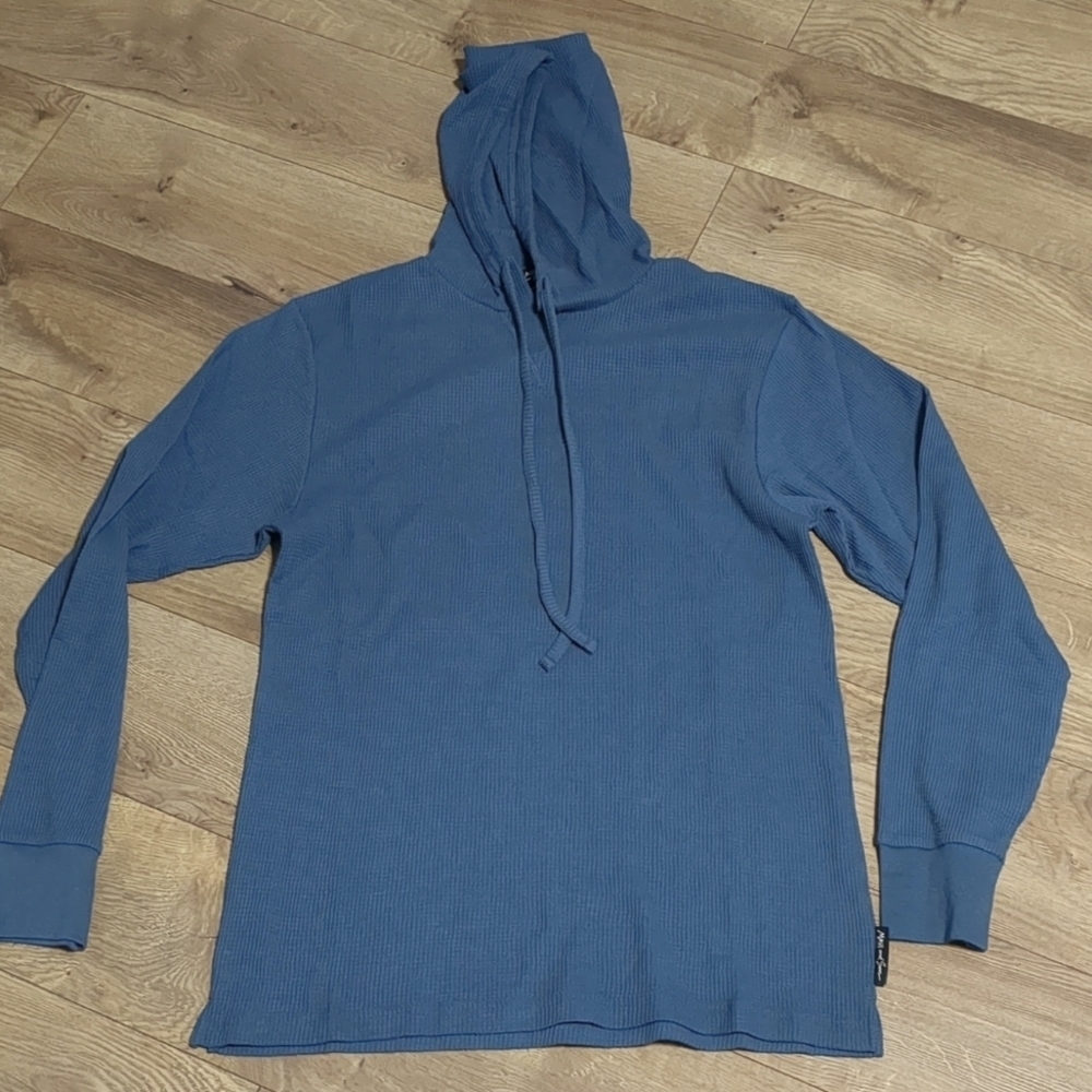 Maui And Sons Hooded Thermal Top Sage Green Long Sleeve Size Medium